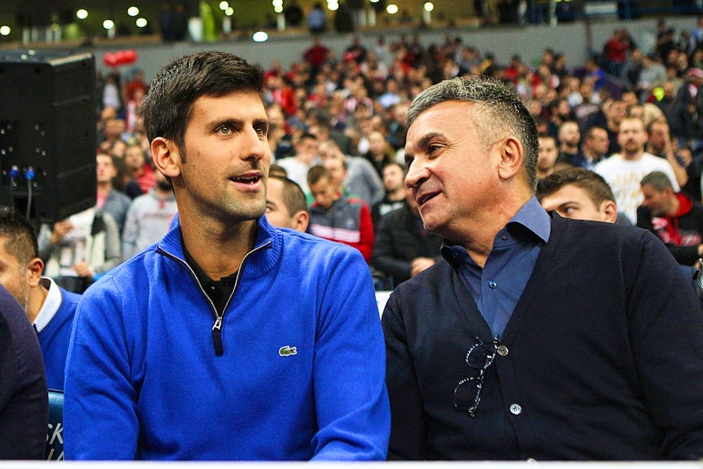 Novak Djokovic et son père Srdjan, en 2017.