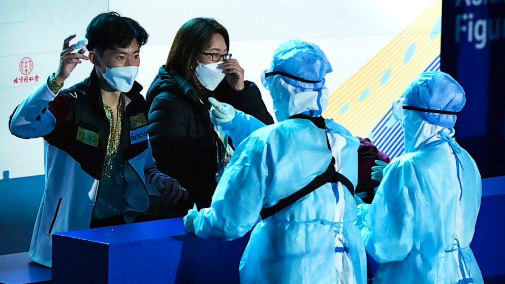 Une «bulle» sanitaire anti-Covid a été mise en place mardi autour des sites des JO de Pékin.