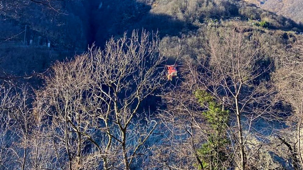 Diga della Verzasca. Vogorno, bloccato nella melma, salvato dalla Rega