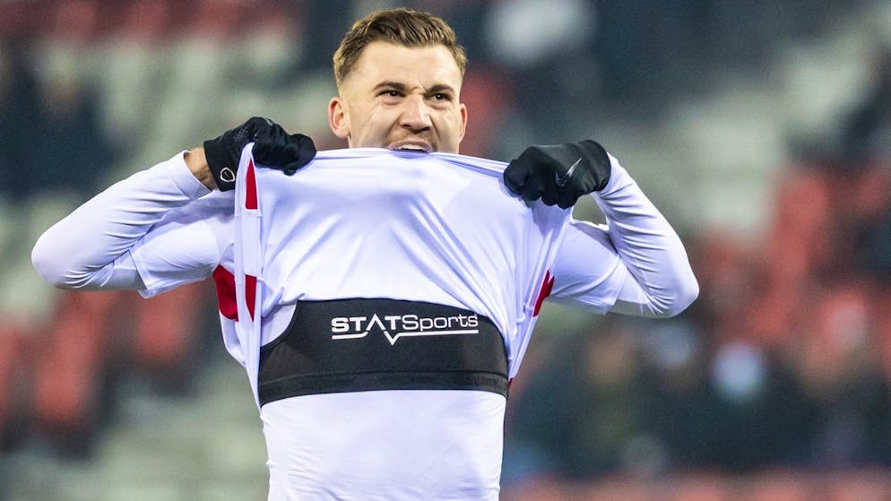 L'attaquant valaisan Filip Stojilkovic, reagit lors de la rencontre du championnat de football de Super League entre le FC Sion et le FC St. Gallen.