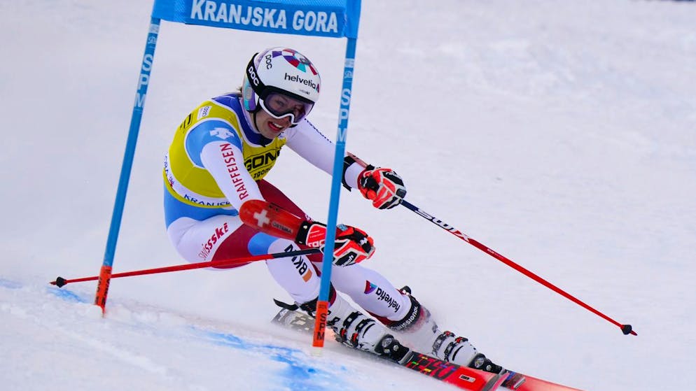 Michelle Gisin dans le coup lors du géant de Kranjska Gora