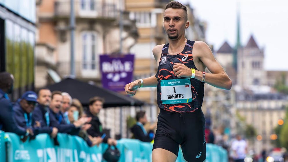Le coureur Suisse Julien Wanders, en action, lors de la premiere edition de la course The Giants Geneva. (image d'illustration)