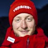 Justin Murisier of Switzerland poses for photographer during a press conference at the Alpine Skiing FIS Ski World Cup in Wengen, Switzerland, Tuesday, January 11, 2022. (KEYSTONE/Jean-Christophe Bott)