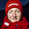 Justin Murisier of Switzerland poses for photographer during a press conference at the Alpine Skiing FIS Ski World Cup in Wengen, Switzerland, Tuesday, January 11, 2022. (KEYSTONE/Jean-Christophe Bott)