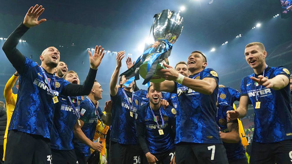 La joie des joueurs milanais.