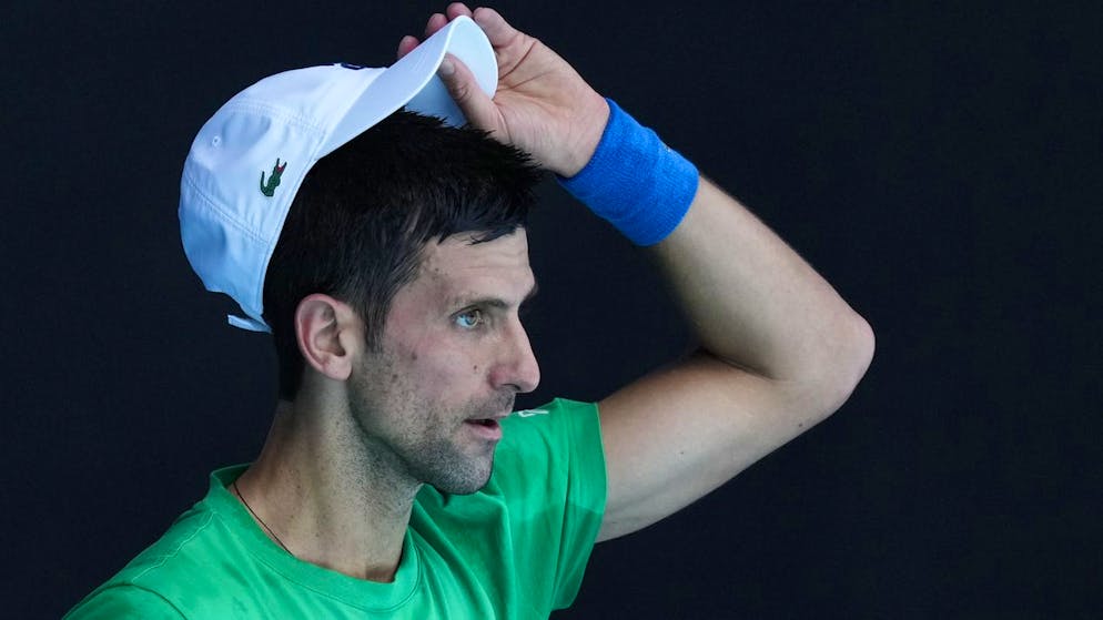 Novak Djokovic à l'entraînement ce jeudi à Melbourne.