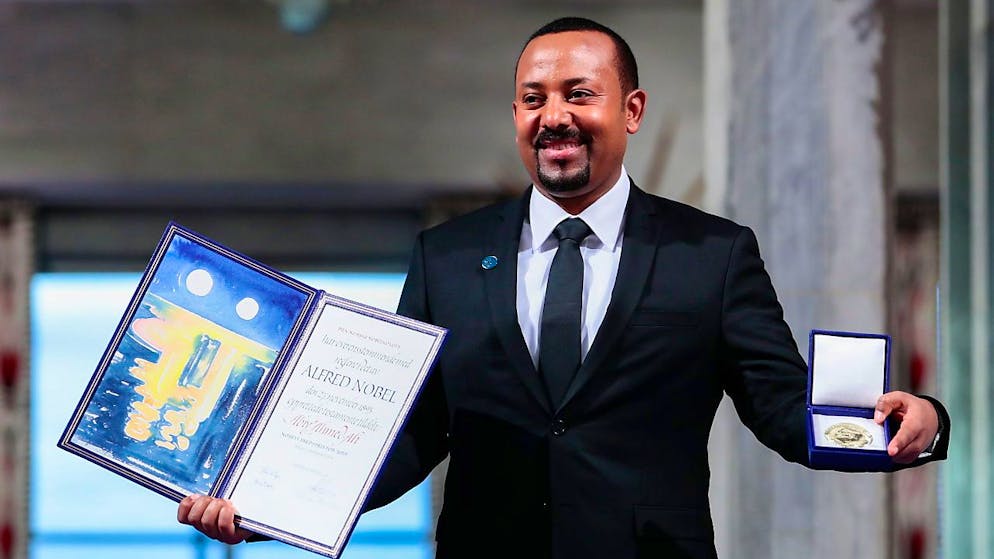 Il primo ministro etiope Abiy Ahmed Ali alla cerimonia di assegnazione a Oslo del premio Nobel per la Pace nel 2019