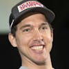 Carlo Janka from Switzerland announces the end of his sporting career during a press conference at the Alpine Skiing FIS Ski World Cup in Wengen, Switzerland, Thursday, January 13, 2022. (KEYSTONE/Jean-Christophe Bott)