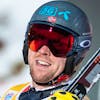 Aleksander Aamodt Kilde of Norway reacts in the finish area during the men's downhill race at the Alpine Skiing FIS Ski World Cup in Wengen, Switzerland, Friday, January 14, 2022. (KEYSTONE/Peter Schneider)