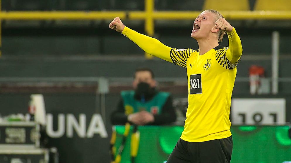 Erling Haaland a encore marqué deux fois contre Fribourg.