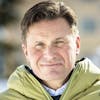 Urs Lehmann, president of the Swiss-Ski federation poses for photographer at the 2021 FIS Alpine Skiing World Championships in Cortina d'Ampezzo, Italy, Monday, February 8, 2021. (KEYSTONE/Jean-Christophe Bott)