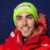 Daniel Yule, posiert an einem Point de Presse von Swiss-ski, am Freitag, 7. Januar 2022 in Adelboden. In den naechsten zwei Tagen finden hier die Internationalen Weltcuprennen statt. (KEYSTONE/Anthony Anex)