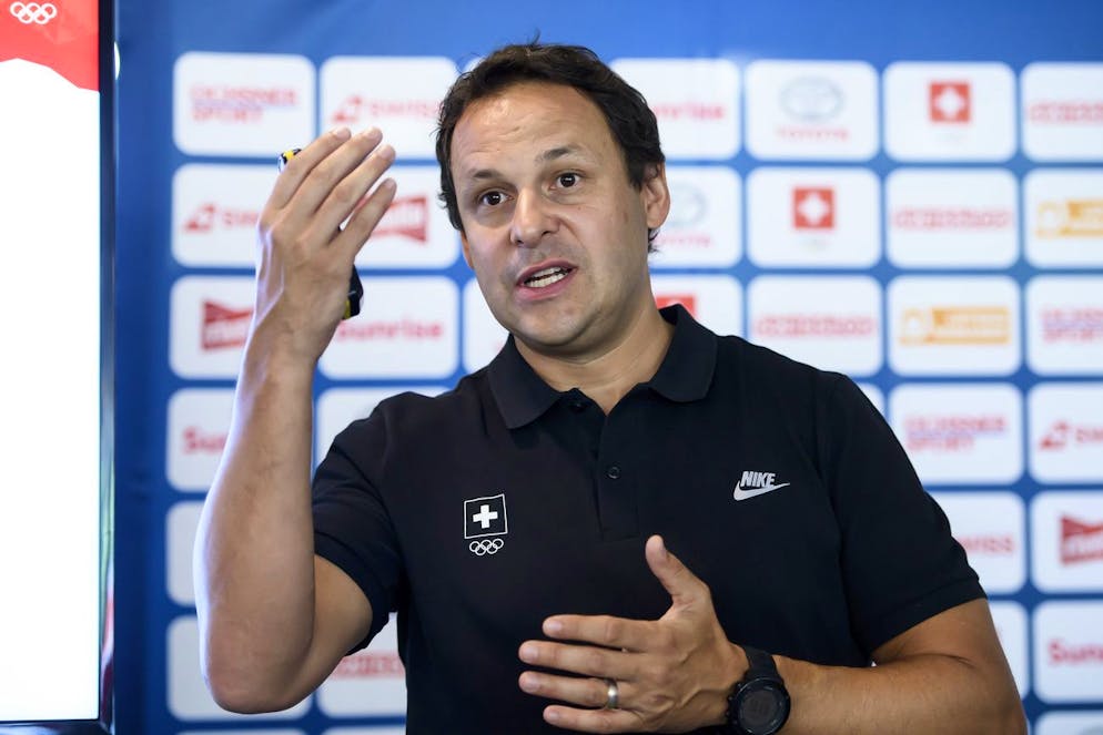 ARCHIVBILD ZUM INTERVIEW MIT RALPH STOECKLI --- Ralph Stoeckli, Chef de Mission von Swiss Olympic, spricht waehrend einer Medienkonferenz zu den Olympischen Spielen in Tokio 2020, am Montag, 26. August 2019 in Magglingen. Die Olympischen Sommerspiele finden vom 21. Juli bis 9. August 2020 in Tokio statt. (KEYSTONE/Anthony Anex)
