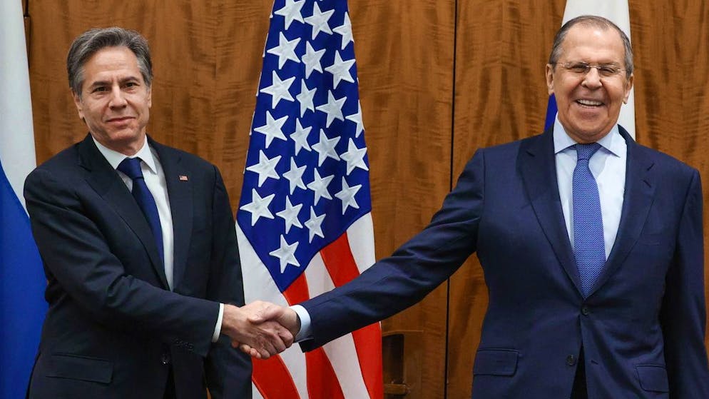 Antony Blinken (links) und Sergej Lawrow am 21. Januar in Genf.