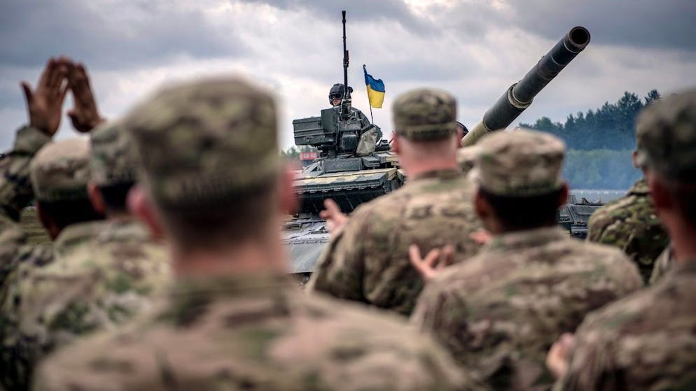 US-Soldaten bei einer gemeinsamen Übung mit ukrainischen Armeeangehörigen im Jahr 2017 auf dem Truppenübungsplatz in Grafenwöhr, Deutschland. (Archiv)