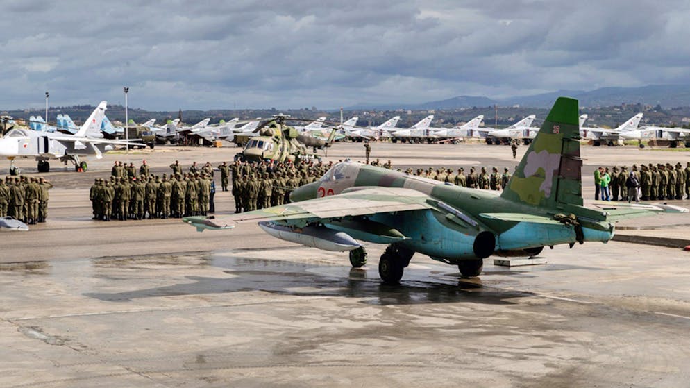 Russische Truppen auf einer Basis im syrischen Latakia. ONLY/NO SALES