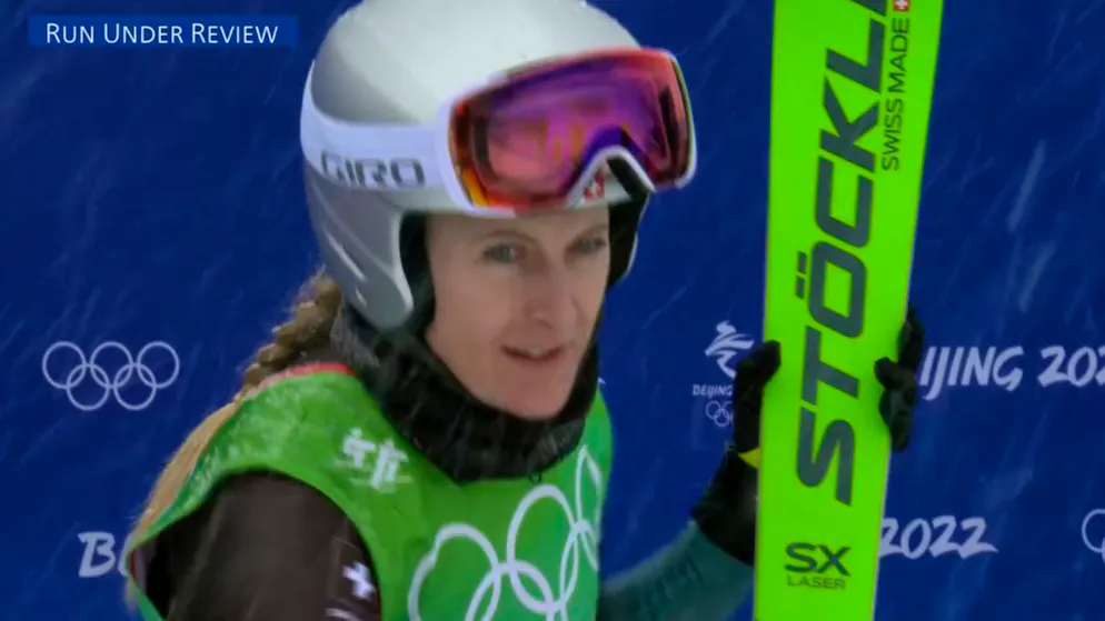Ungläubiger Blick bei der zurückversetzen Fanny Smith.