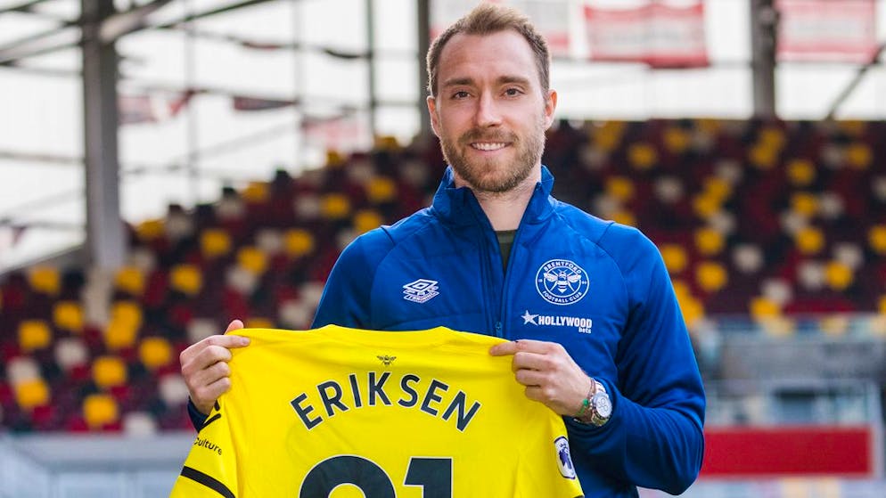 Christian Eriksen portera les couleurs de Brentford.