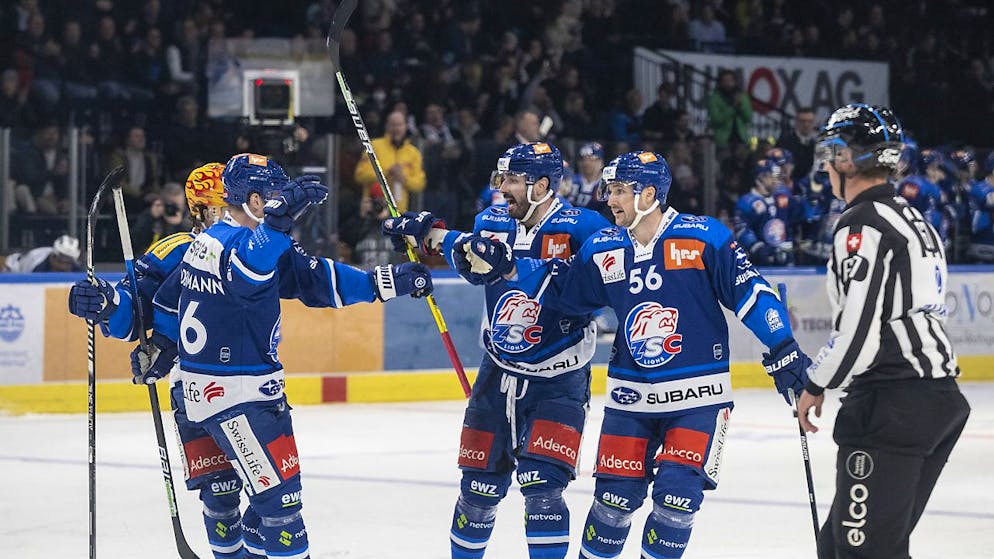 Und am Ende jubeln immer die Spieler der ZSC Lions: Die Zürcher gewannen einmal mehr gegen ihren Lieblingsgegner Davos