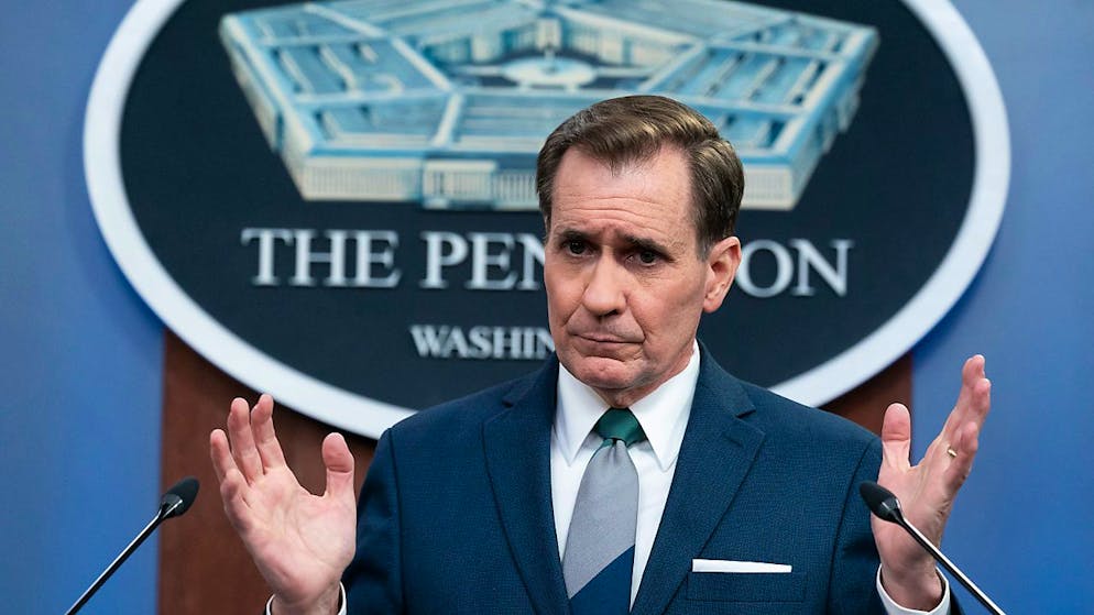 John Kirby, Sprecher des Pentagon, spricht während eines Medienbriefings im Pentagon. Foto: Alex Brandon/AP/dpa