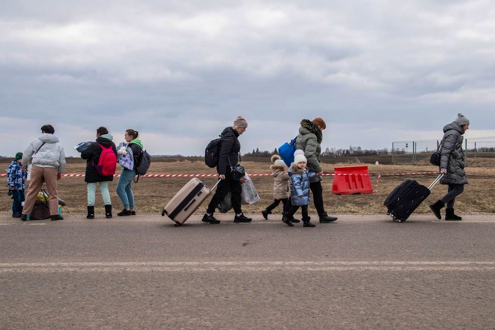 Il flusso di donne e bambini in fuga verso la Polonia è incessante. La foto è di venerdì 4 marzo 2022.