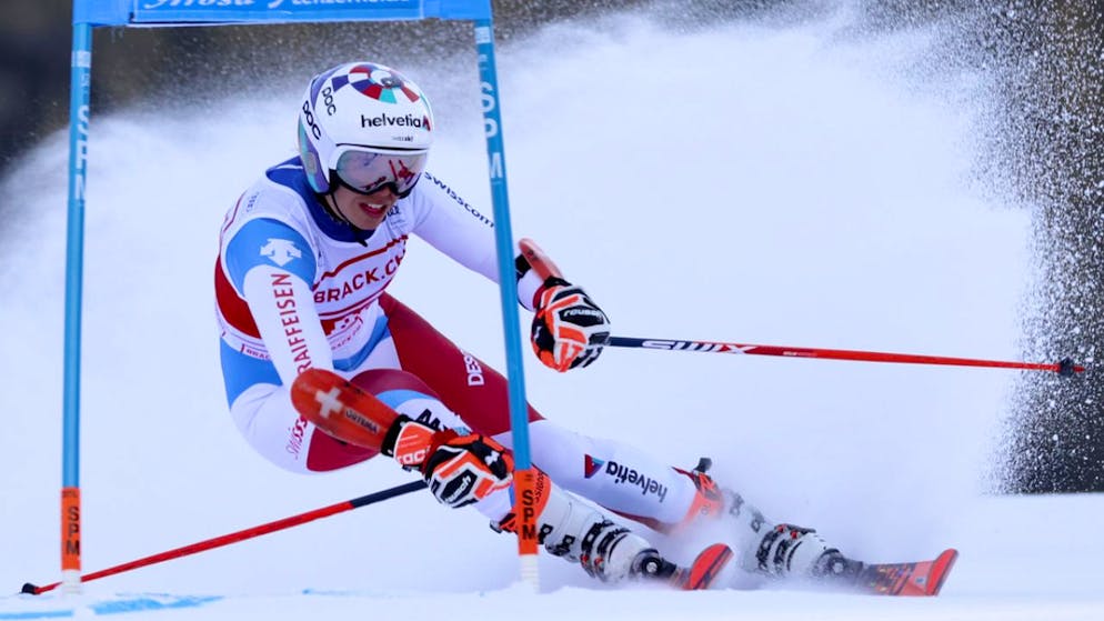 Michelle Gisin ist bei Halbzeit in der Lenzerheide beste Schweizerin.