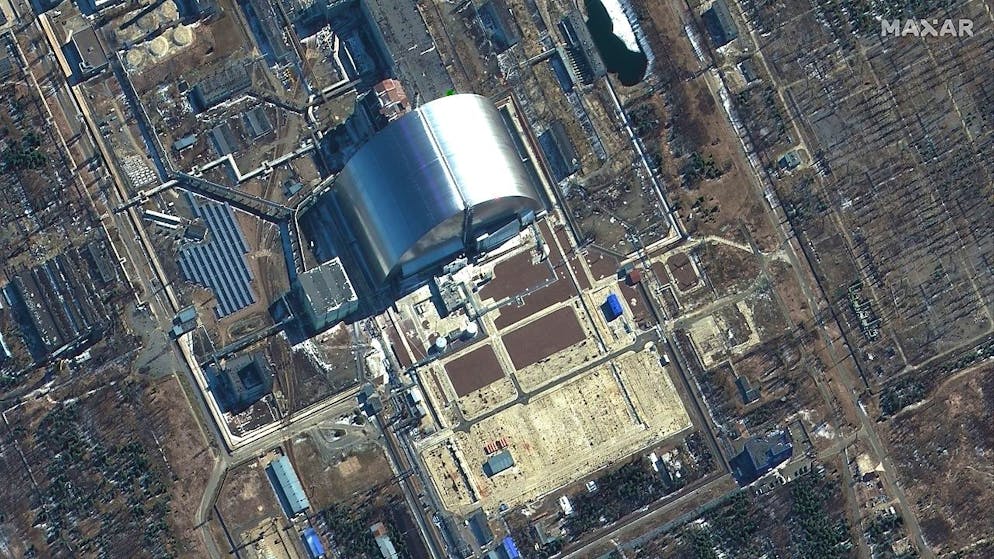 Veduta aerea della centrale nucleare di Chernobyl