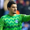 ADANA, TURKIYE - JANUARY 22: Goalkeeper Arijanet Muric of Adana Demirspor is seen during Turkish Super Lig week 23 soccer match between Adana Demirspor and VavaCars Fatih Karagumruk in Adana, Turkiye on January 22, 2022. (Photo by Eren Bozkurt/Anadolu Agency via Getty Images)