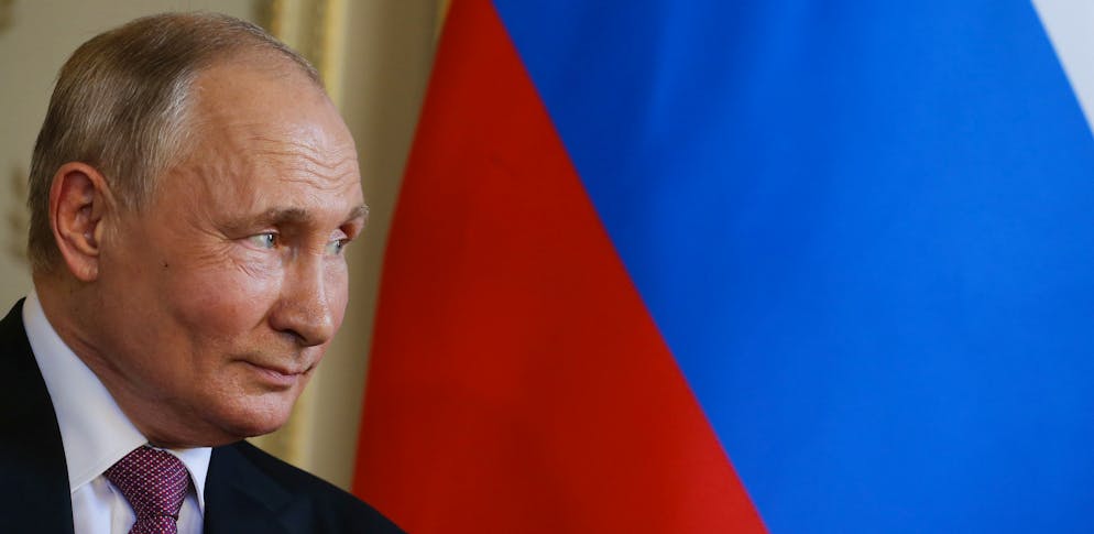 Russia's President Vladimir Putin attends a bilateral meeting with Swiss President Guy Parmelin (not pictured) during the U.S.-Russia summit at Villa La Grange in Geneva, Switzerland, Wednesday, 16 June 2021. (KEYSTONE/REUTERS POOL/Denis Balibouse)