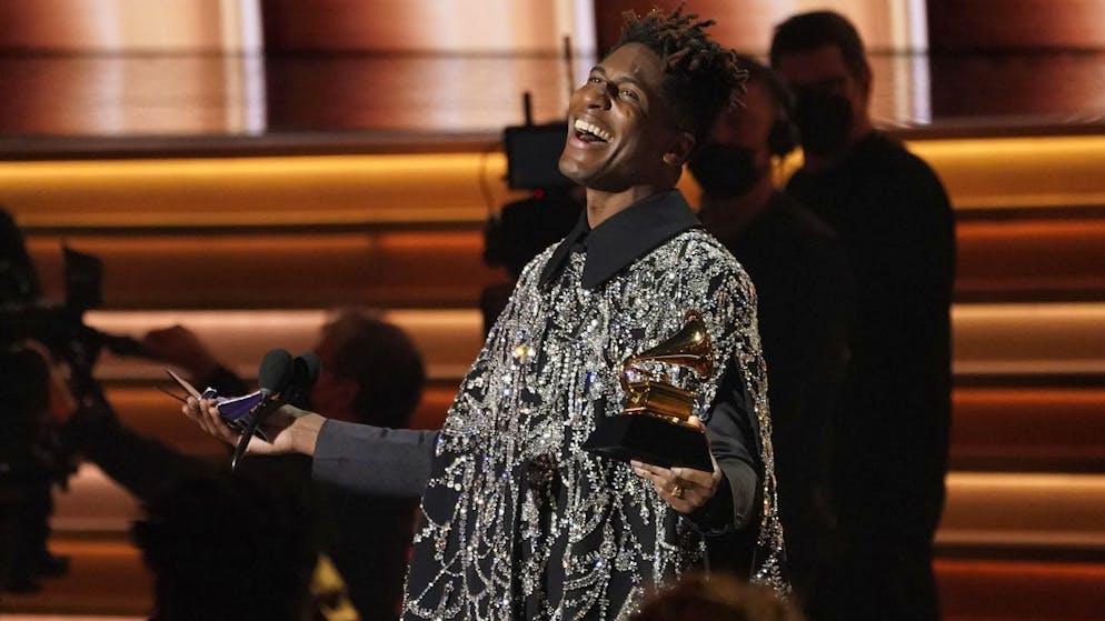 Jon Batiste accepts the award for album of the year for 