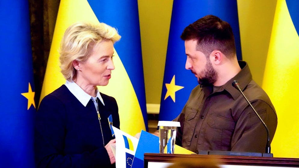 EU-Kommissionspräsidentin Ursula von der Leyen und Wolodymyr Selenskyj, Präsident der Ukraine, werden in naher Zukunft eine Menge zur bereden haben.