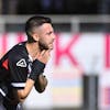 Lugano's player Milton Valenzuelai reacts during the Super League soccer match FC Lugano against FC Sion, at the Cornaredo stadium in Lugano, on Sunday, 10 April 2022. (KEYSTONE/Ti-Press/Samuel Golay)