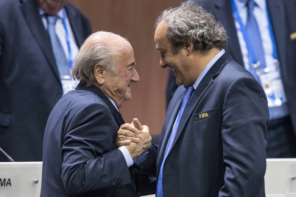 Sepp Blatter (destra) e Michel Platini (sinistra) (foto d'archivio). (KEYSTONE/Patrick B. Kraemer)