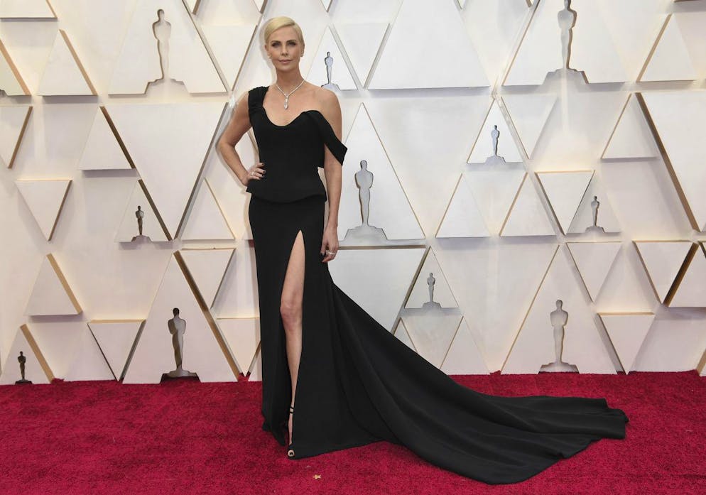 Charlize Theron arrives at the Oscars on Sunday, Feb. 9, 2020, at the Dolby Theatre in Los Angeles. (Photo by Richard Shotwell/Invision/AP)