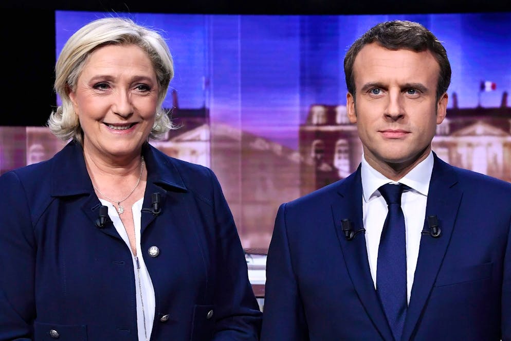 Marine Le Pen und Emmanuel Macron vor dem TV-Duell im Mai 2017. Wird das Aufeinandertreffen diesmal anders verlaufen?