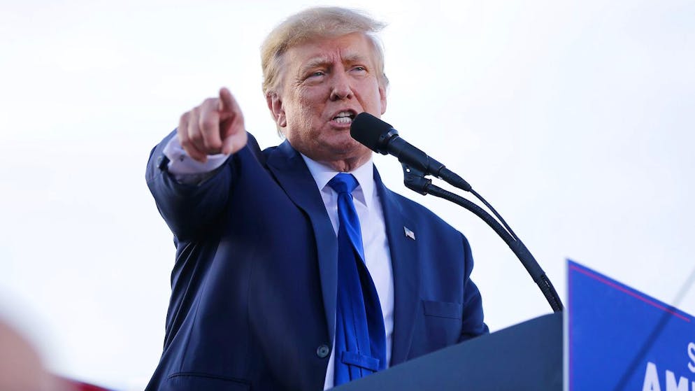 FILE - Former President Donald Trump speaks at a rally at the Delaware County Fairgrounds, Saturday, April 23, 2022, in Delaware, Ohio, to endorse Republican candidates ahead of the Ohio primary on May 3. Trump's post-presidency enters a new phase this month as voters across the U.S. begin weighing the candidates he elevated to pursue a vision of a Republican Party steeped in hardline populism, culture wars and denial of his loss in the 2020 campaign. (AP Photo/Joe Maiorana, File)