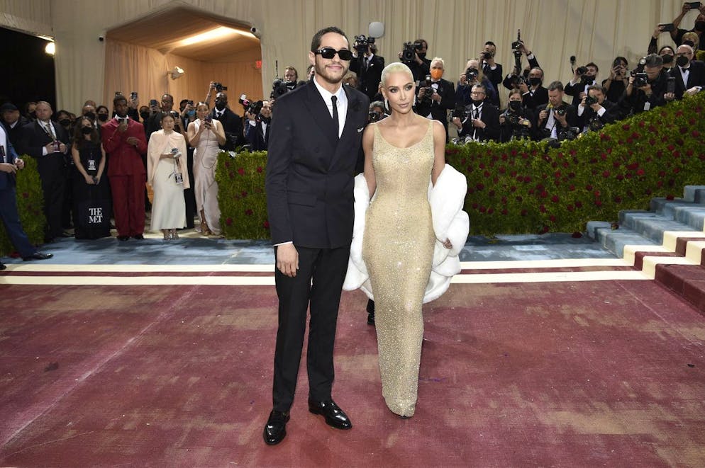 Kim Kardashian, right, and Pete Davidson attend The Metropolitan Museum of Art's Costume Institute benefit gala celebrating the opening of the