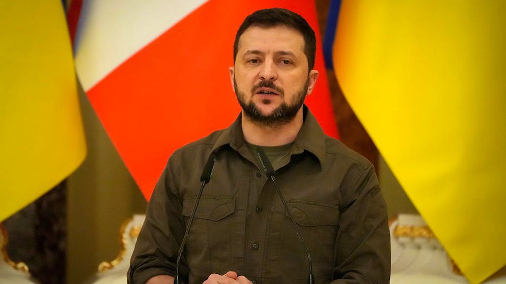Wolodymyr Selenskyj: «Am Tag des Sieges über den Nationalsozialismus kämpfen wir für einen neuen Sieg.» Foto: Efrem Lukatsky/AP/dpa