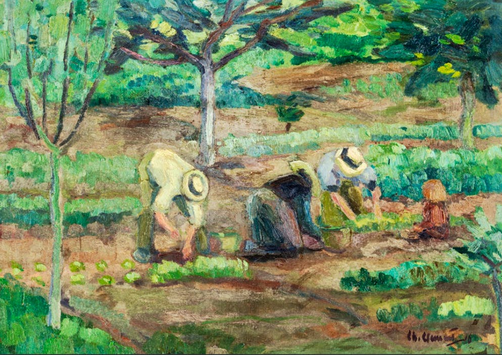 Au plantage, 1916 Huile sur toile / Charles Clément