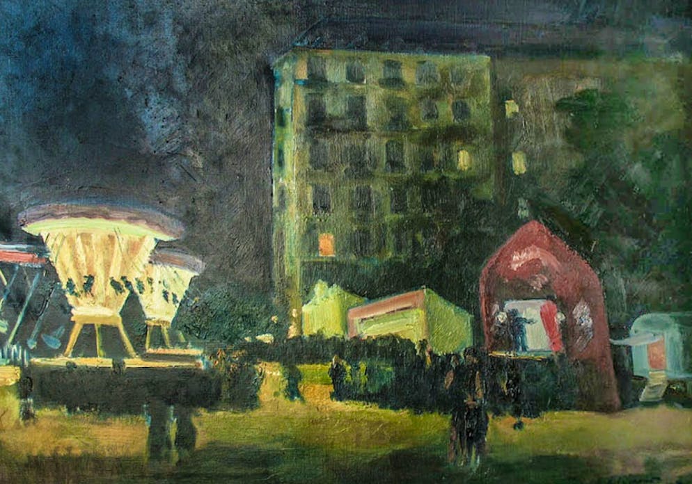 Fête foraine de nuit (1947), Lausanne Huile sur toile / Charles Clément