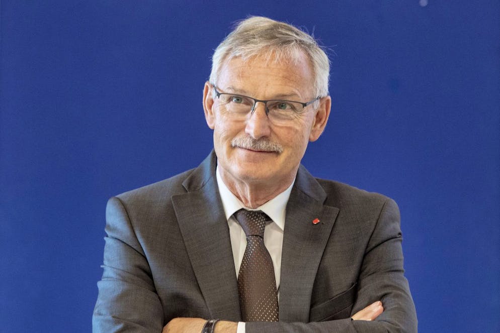 Der Schwyzer Regierungsrat Andreas Barraud anlaesslich einer Medienkonferenz der Schwyzer Regierung zur epidemiologischen Lage der Corona-Pandemie vom Donnerstag, 18. Juni 2020 in Schwyz.(KEYSTONE/Urs Flueeler).