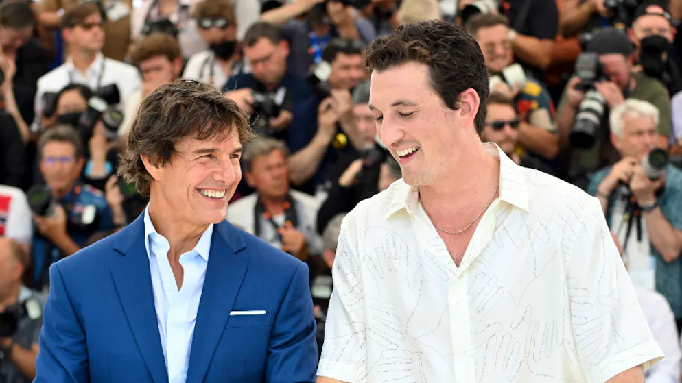 «Top Gun: Maverick»-Premiere in Cannes. Der grossgewachsene Teller spielt im Film den Sohn von Goose, Mavericks bestem Freund, der während «Top Gun» ums Leben kam.