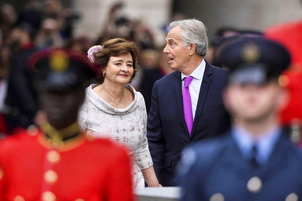 Former British Prime Minister Tony Blair and his wife Cherie Blair arrive for a service of thanksgiving for the reign of Queen Elizabeth II at St PaulâÄ™s Cathedral in London Friday June 3, 2022 on the second of four days of celebrations to mark the Platinum Jubilee. The events over a long holiday weekend in the U.K. are meant to celebrate the monarchâÄ™s 70 years of service. (Toby Melville, Pool Photo via AP)