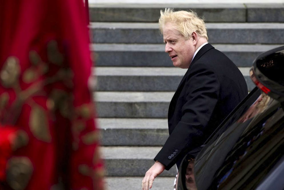 British Prime MinisterÂ Boris Johnson arrives for a service of thanksgiving for the reign of Queen Elizabeth II at St PaulâÄ™s Cathedral in London Friday June 3, 2022 on the second of four days of celebrations to mark the Platinum Jubilee. The events over a long holiday weekend in the U.K. are meant to celebrate the monarchâÄ™s 70 years of service. (Toby Melville, Pool Photo via AP)