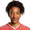 Portrait von Eseosa Aigbogun, Spielerin der Schweizer Fussballnationalmannschaft der Frauen, fotografiert am 5. April 2022 in Zuerich. (KEYSTONE/SFV/Severin Bigler)
