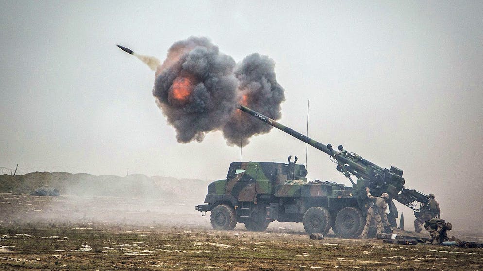 Eine französische Caesar-Haubitze im Jahr 2018 im Irak. 