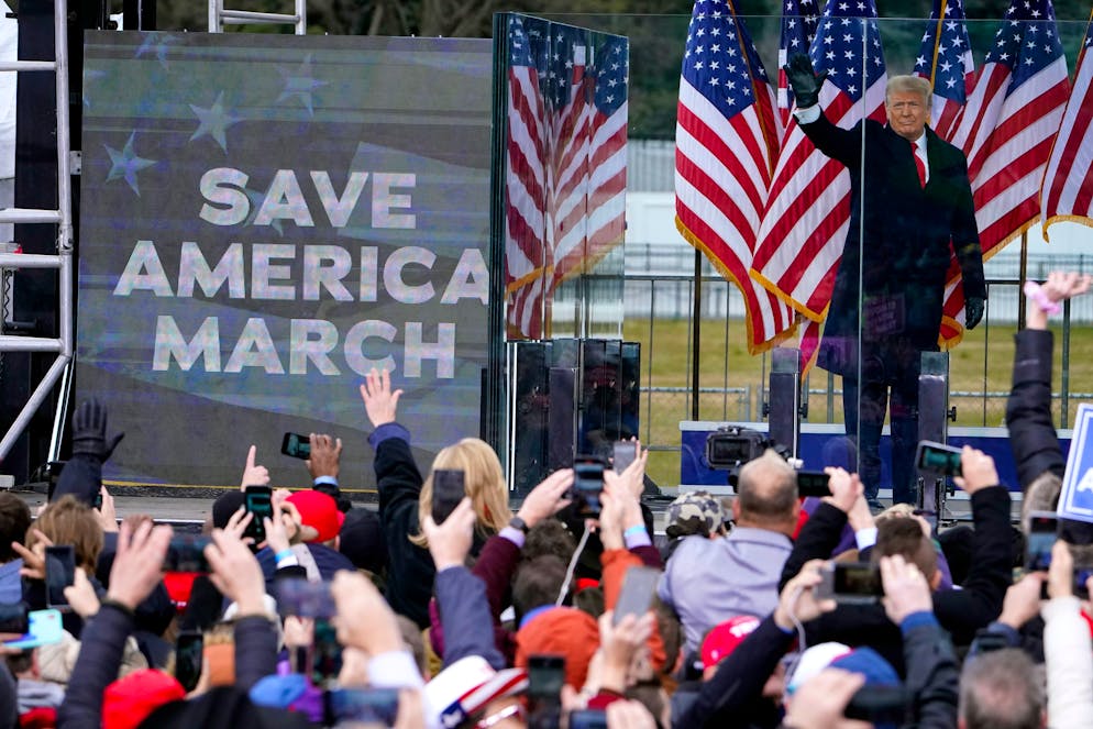 FILE - In this Jan. 6, 2021, file photo, President Donald Trump arrives to speak at a rally in Washington. Although pro-democracy and human rights activists around the globe were stunned to see a raging mob storm the U.S. Capitol, they say they were heartened and inspired because the system ultimately prevailed. (AP Photo/Jacquelyn Martin, File)