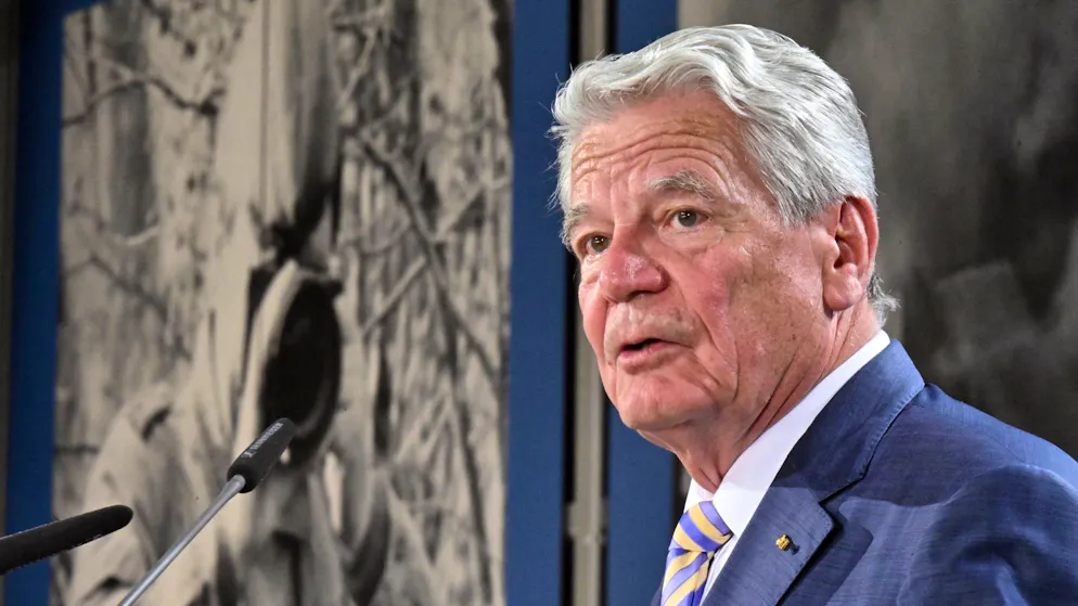 Joachim Gauck, Bundespräsident a.D., bei einer Veranstaltung im thüringischen Geisa.
