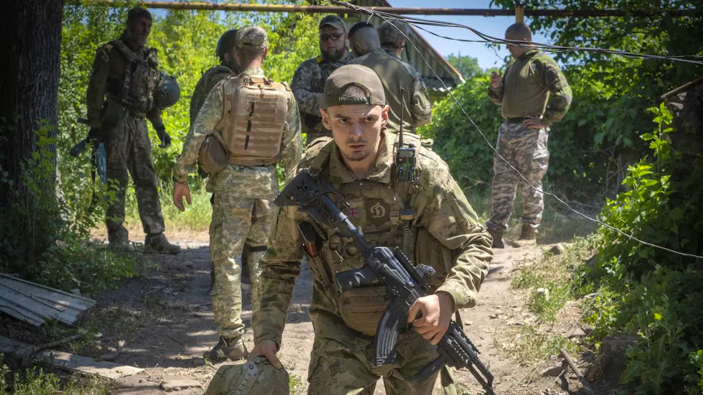 Ukrainische Soldaten am 2. Juli 2022 in der Region Donezk. 