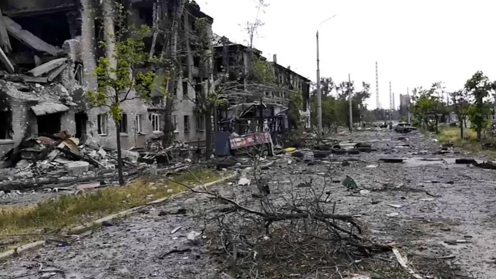 Zerstörung in Lyssytschansk im Gebiet Luhansk. (3. Juli 2022)